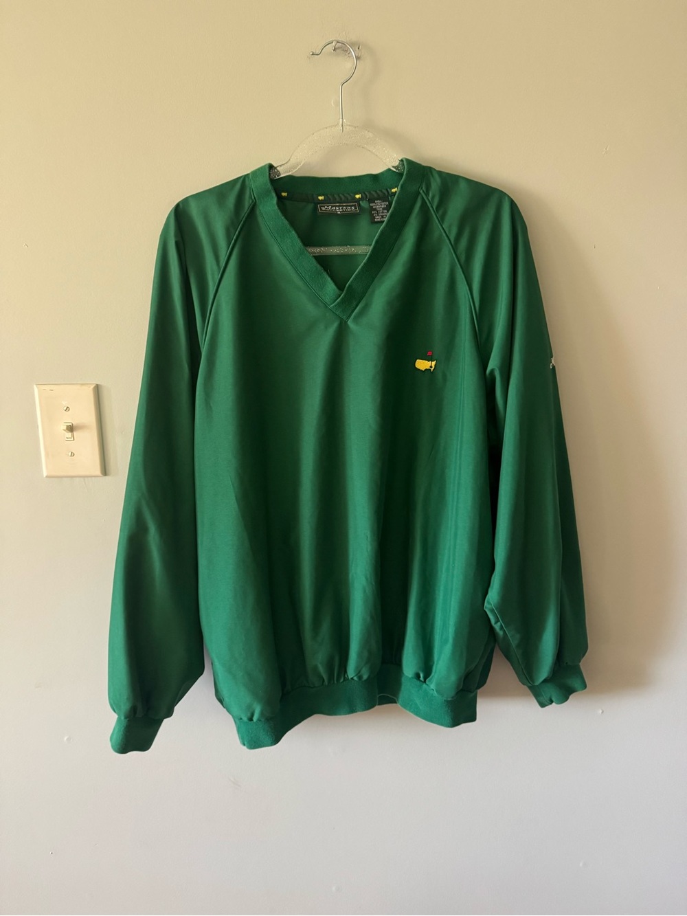 Vintage Masters Green V-Neck Pullover Sweater - Made in Hong Kong